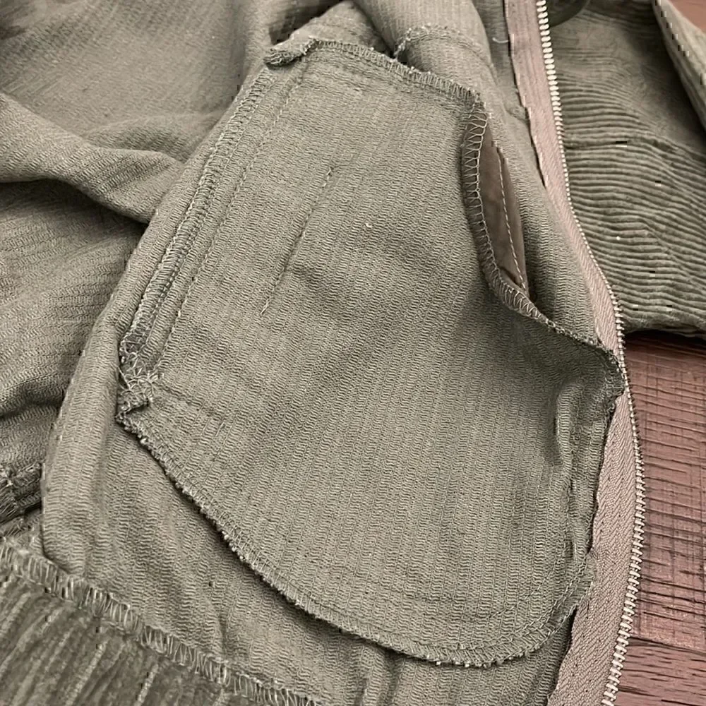 MADE With Love Olive Green Corduroy Cropped Hoodie Jacket